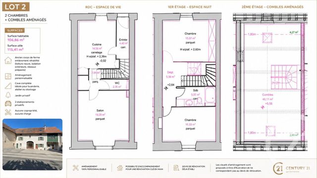 maison à vendre - 4 pièces - 85.45 m2 - PRESILLY - 74 - RHONE-ALPES - Century 21 Le Genevois