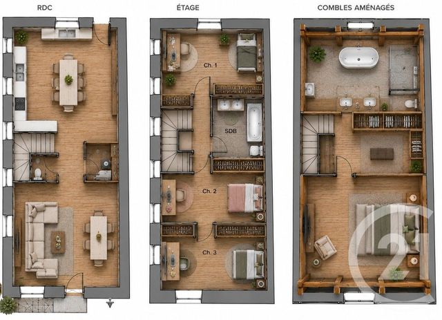 maison à vendre - 3 pièces - 131.0 m2 - PRESILLY - 74 - RHONE-ALPES - Century 21 Le Genevois